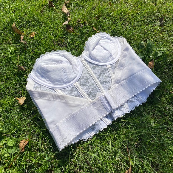 White CHARMING corset from DI LORENZO 80B fits M - Picture 2 of 4